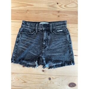 Mudd High Rise Denim Shorties Frayed Hem‎ Black Wash Juniors Size 0